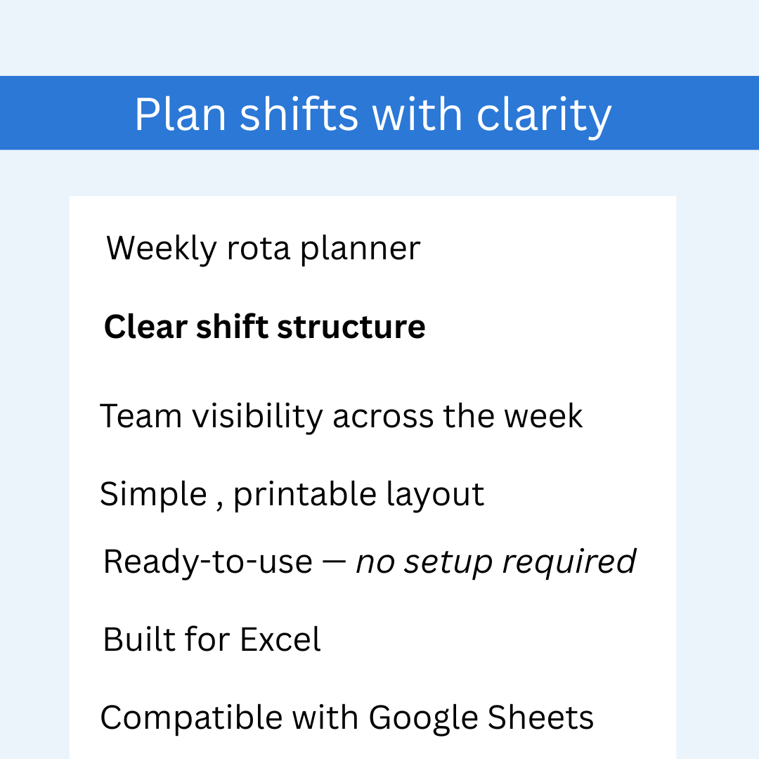 Kitchen Admin- Rota