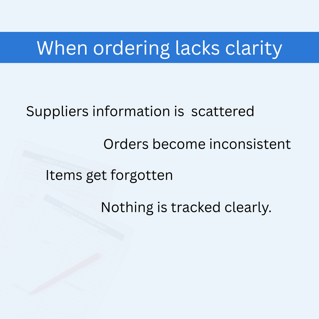 Kitchen Admin — Supplier & Order Sheet