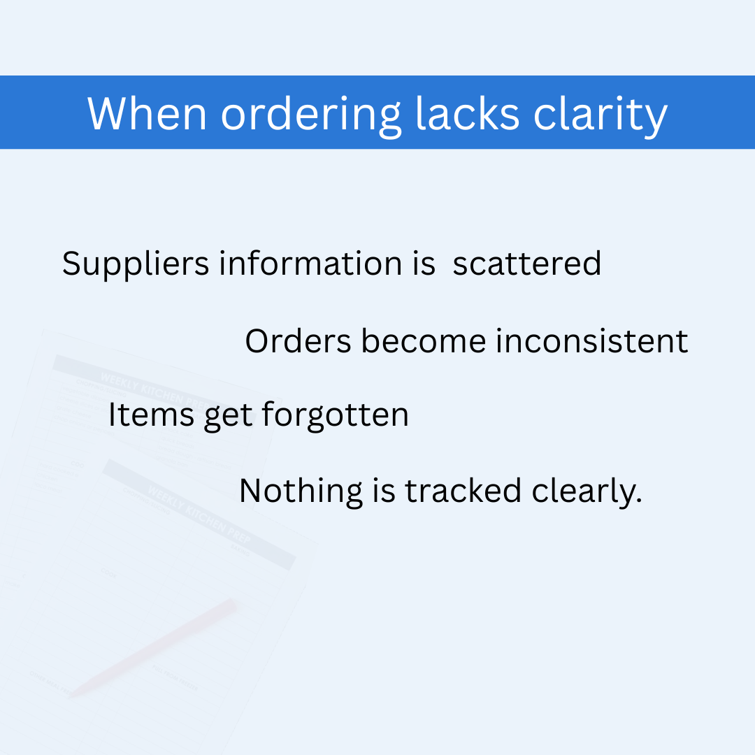Kitchen Admin — Supplier & Order Sheet