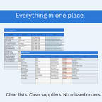 Kitchen Admin — Supplier & Order Sheet