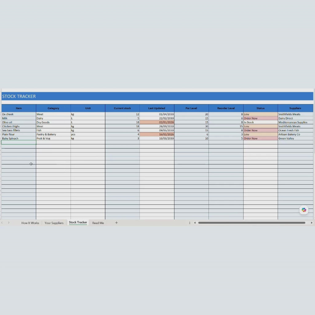 Kitchen Admin — Stock Tracker